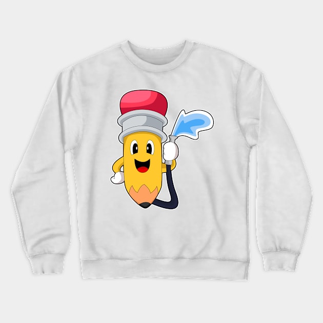 Pencil Firefighter Fire hose Crewneck Sweatshirt by Markus Schnabel